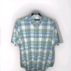 Polo Ralph Lauren Indian Madras Short‎ Sleeve XL Extra Large Button Down Shirt